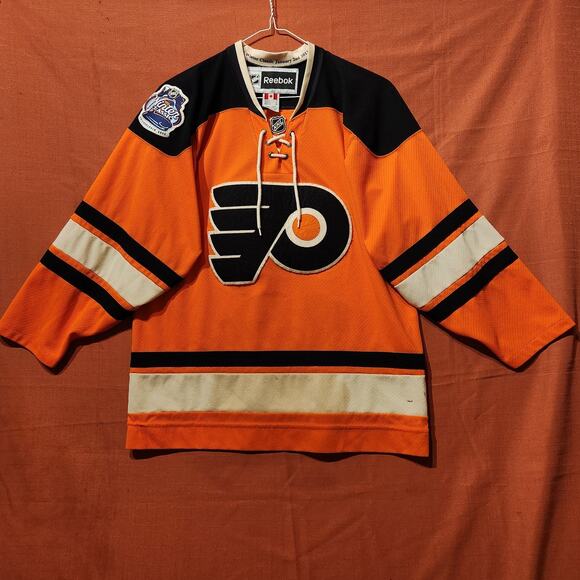 Reebok Philadelphia Flyers 2012 Winter Classic Jersey Sz Medium Stained See Pics - Picture 1 of 11